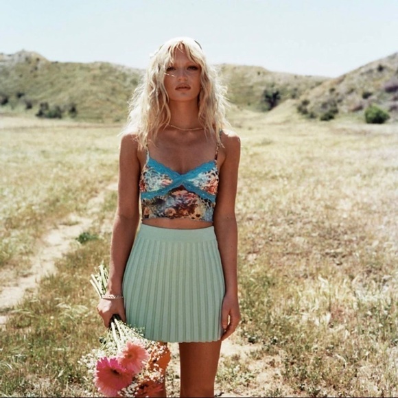 PRINCESS POLLY green Charlene mini skirt - Picture 2 of 7